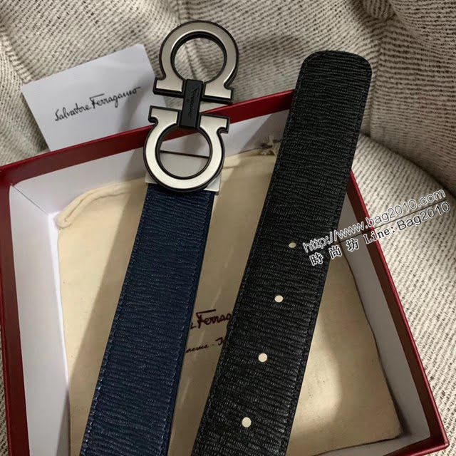 菲拉格慕男士皮帶 Ferragamo雙面牛皮紋理腰帶  jjp2056